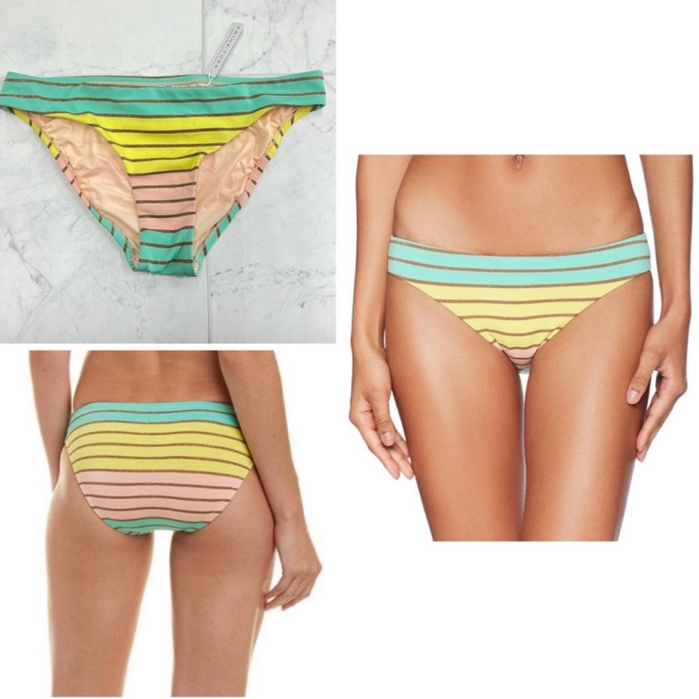 Trina Turk Lurex Striped Hipster Bikini Bottom Size 6/Medium